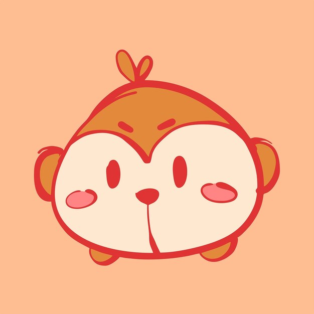 Vector the cute monkey illustration vector sticker icon mascot