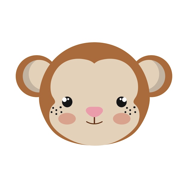 Cute monkey isolated icon design