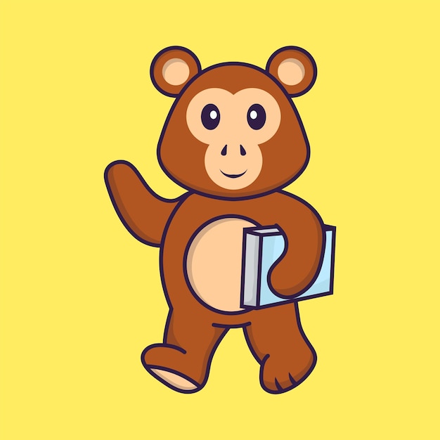 Cute monkey mascot character. Animal cartoon concept isolated.