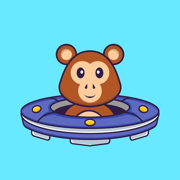 Cute monkey mascot character. Animal cartoon concept isolated.