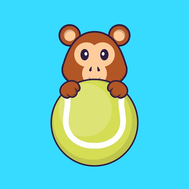 Cute monkey mascot character. Animal cartoon concept isolated.