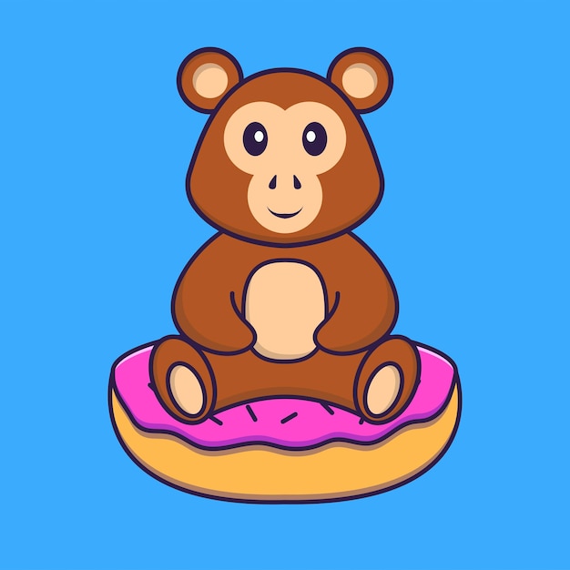 Cute monkey mascot character. Animal cartoon concept isolated.