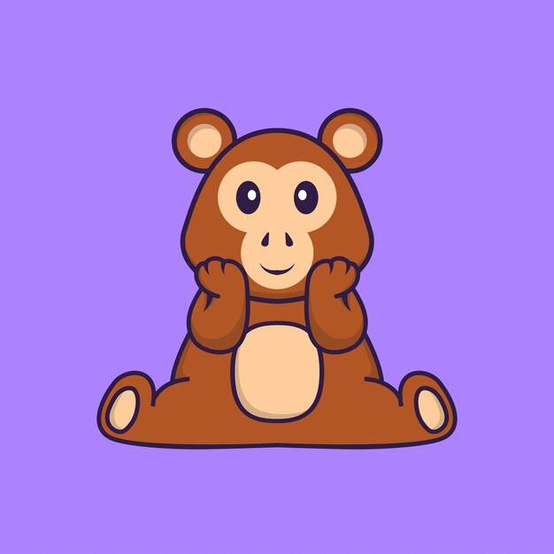 Vector cute monkey mascot character. animal cartoon concept isolated.