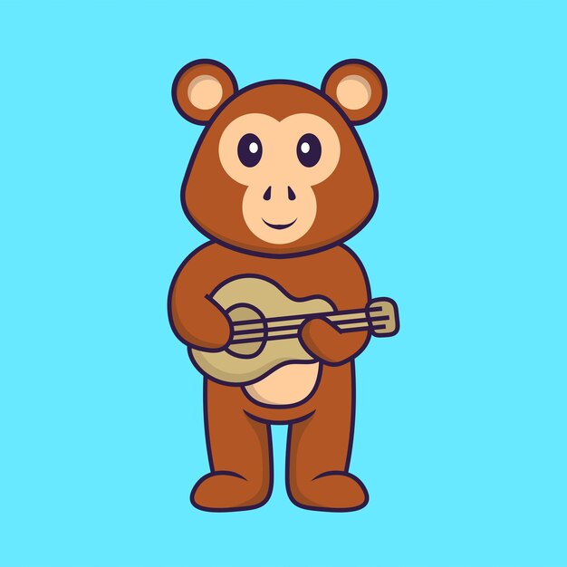 Cute monkey mascot character. Animal cartoon concept isolated.