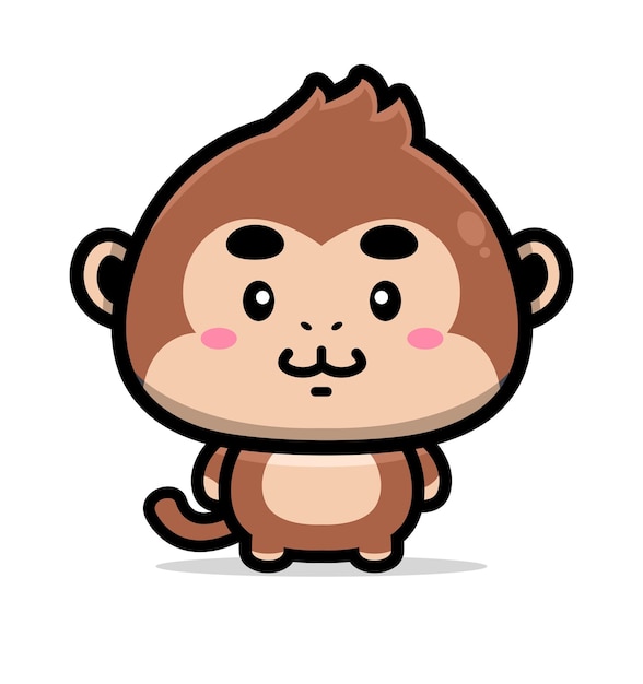 Vector cute monkey mascot design