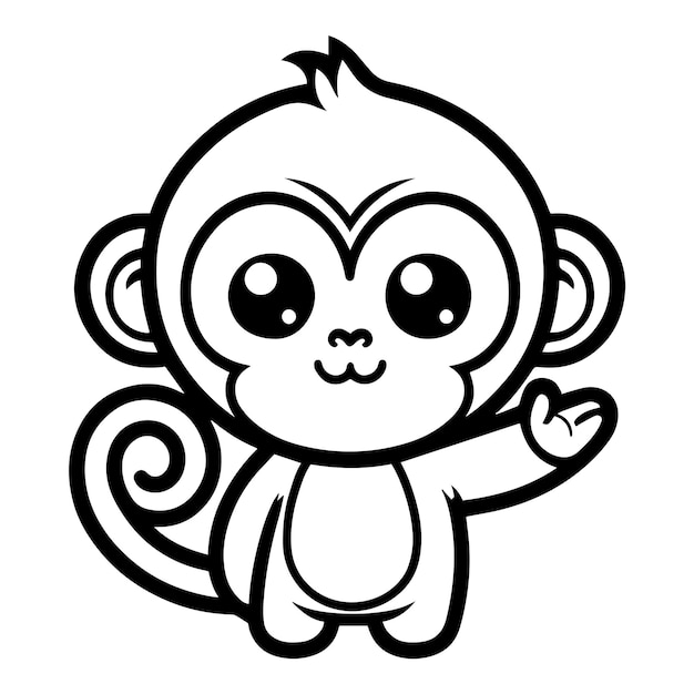 Cute Monkey Vector Illustration