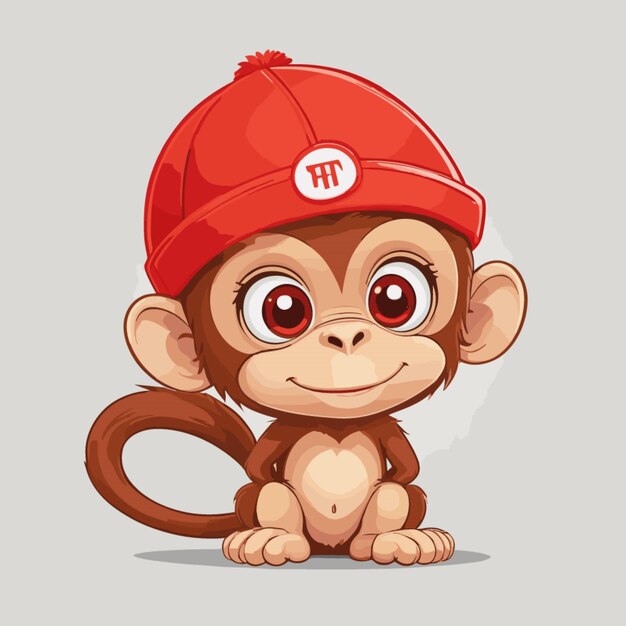 Cute monkey vector on a white background