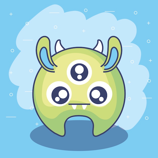 Cute monster card icon