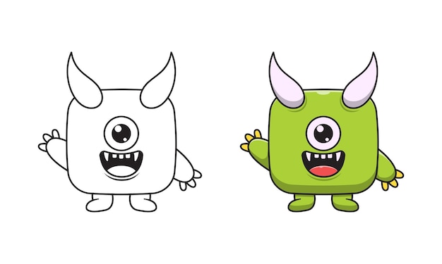 Cute monster cartoon coloring pages