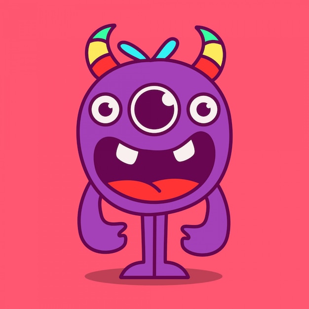 Premium Vector | Cute monster character design