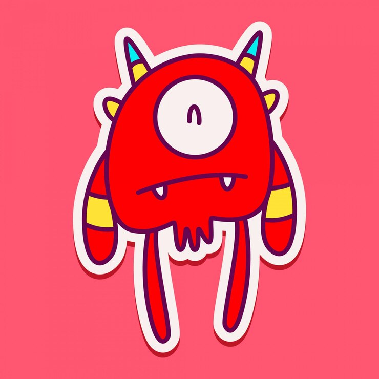 Vector かわいいモンスターキャラクター落書き
