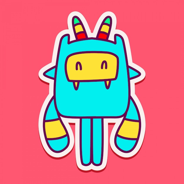 Vector cute monster character doodle