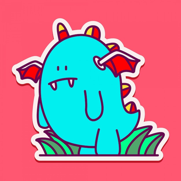 Cute monster character doodle 