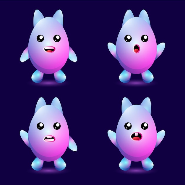 Cute monster character set perfect for halloween theme