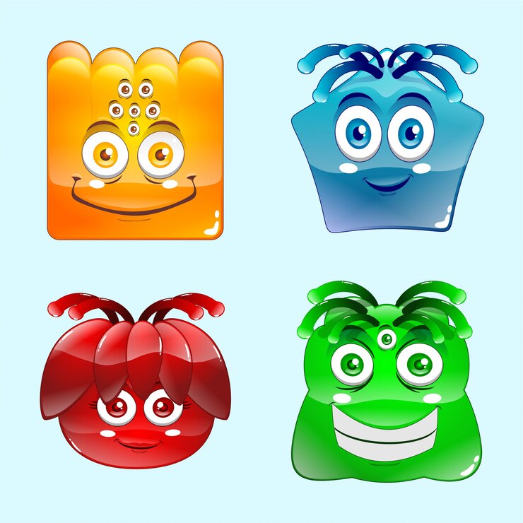 Vector cute monster character