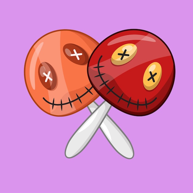 Милый монстр Хэллоуин Lollipop Candy Iluustration Vector