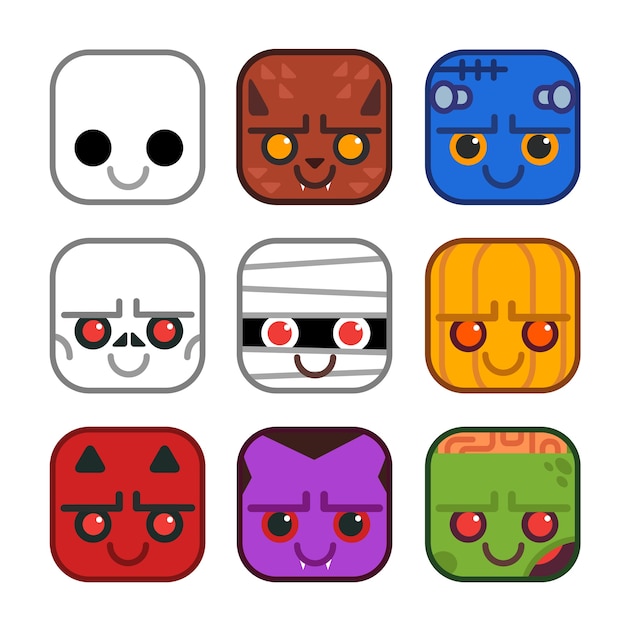 Cute monster icons