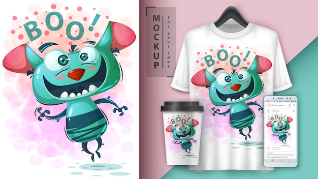 Cute monster poster and merchandising