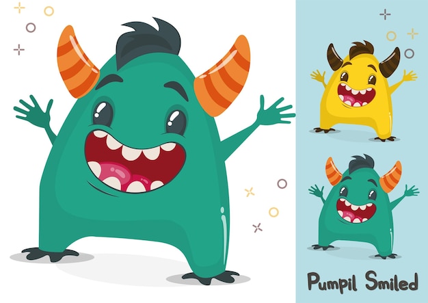 Vector cute monster - pumpil