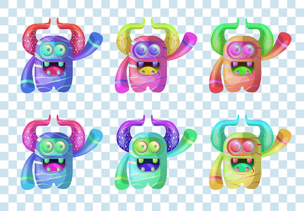 Cute monster set