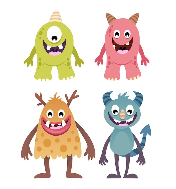 Cute monsters with horn