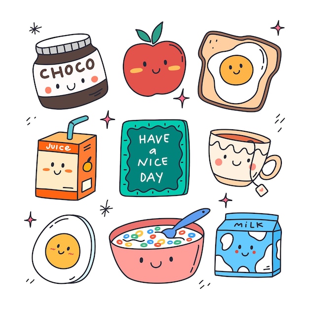 Cute morning daily sticker collection