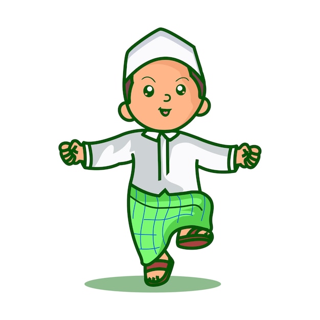 Cute moslem kid ramadan kareem