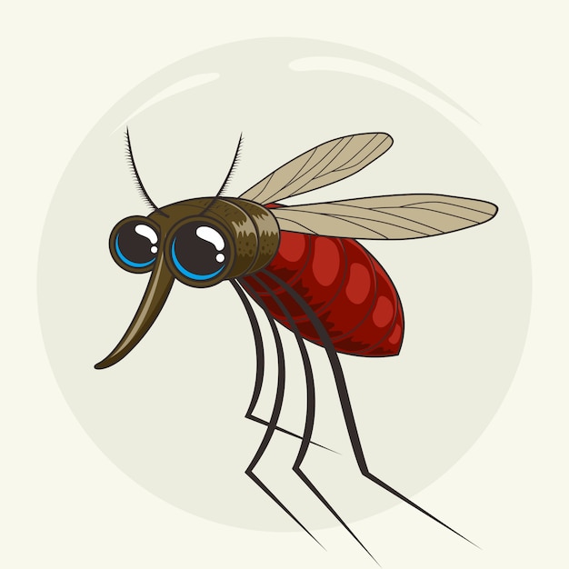 Cute mosquito cartoon midge animals