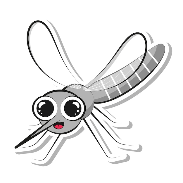 Cute mosquito pop art style