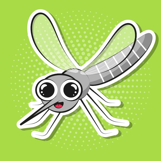 Cute Mosquito Pop Art Style