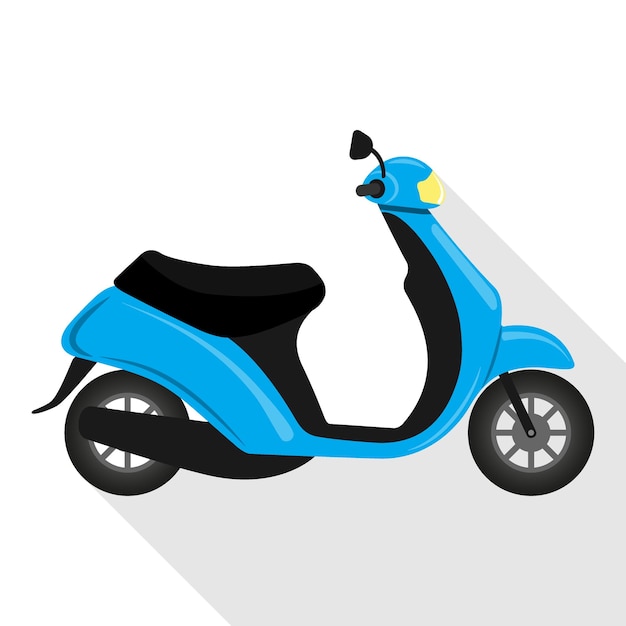 Cute motorbike isolated on white background Moped scooter bike Vector illustration