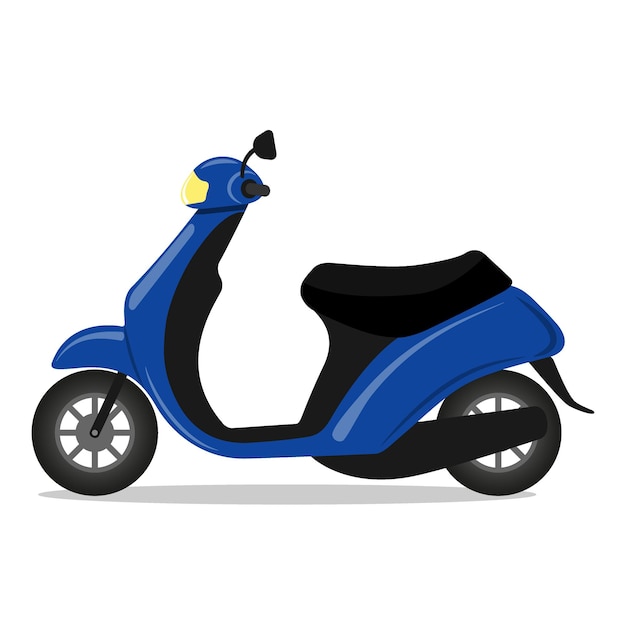 かわいい, バイク, 隔離された, 白, 背景, モペット, スクーター, 自転車, ベクトル, イラスト