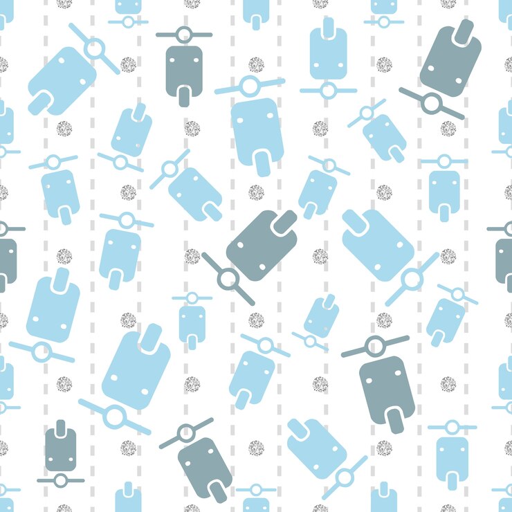 Vector cute motorbike pattern