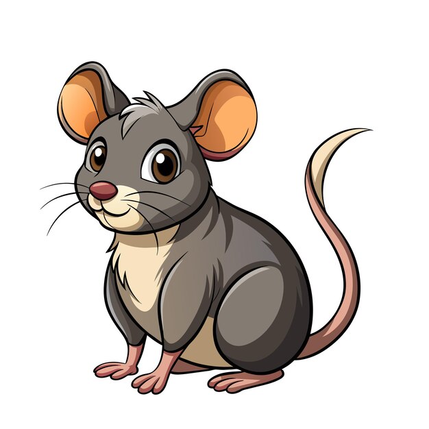Vector cute mouse animal cartoon style on white background