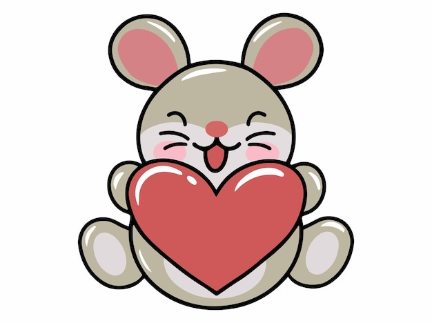 Vector cute mouse cartoon drawing illustration