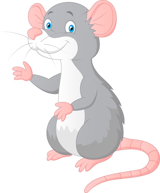 Вектор Симпатичный мультфильм мыши, представляющий