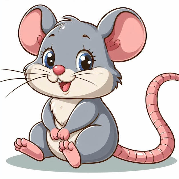 Vector cute mouse cartoon vector style white background