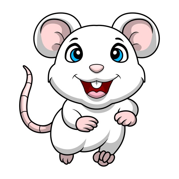 Cute mouse cartoon on white background