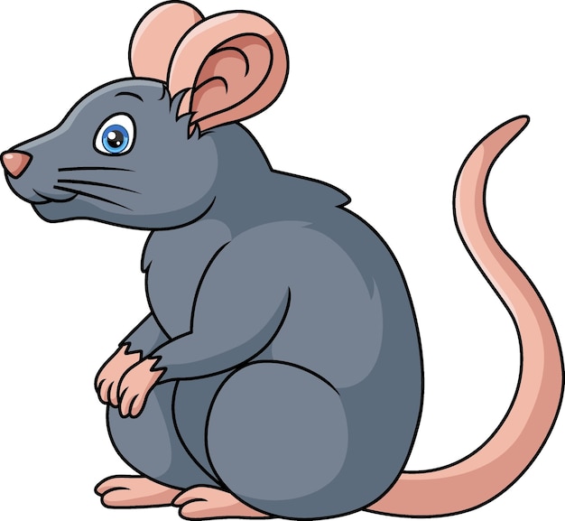 Cute mouse cartoon on white background