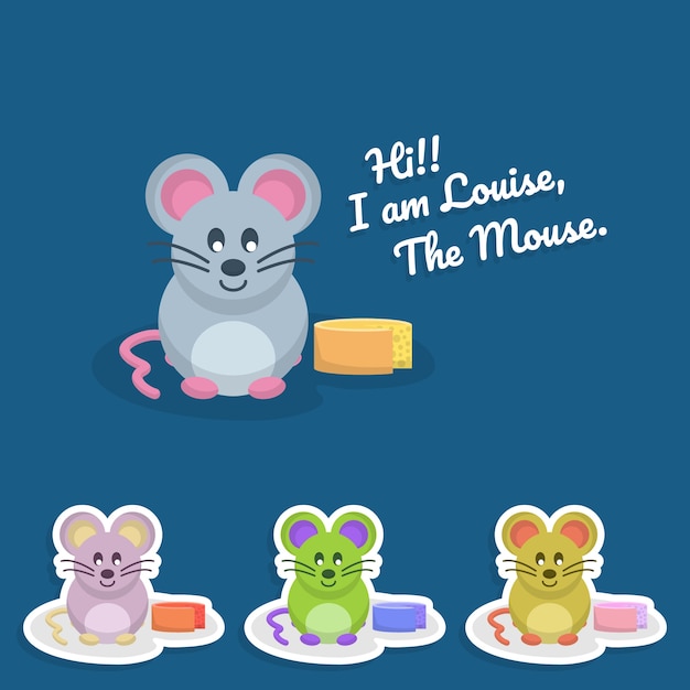 ベクトル 背景のためのかわいいマウスキャラクター