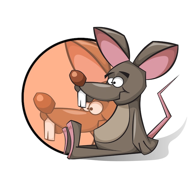 Vector cute mouse. funny rat illustration.