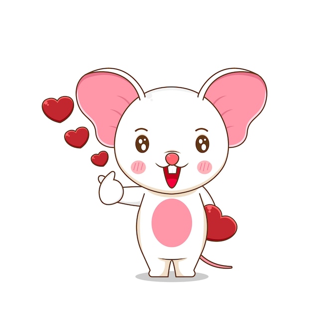 A cute mouse giving love