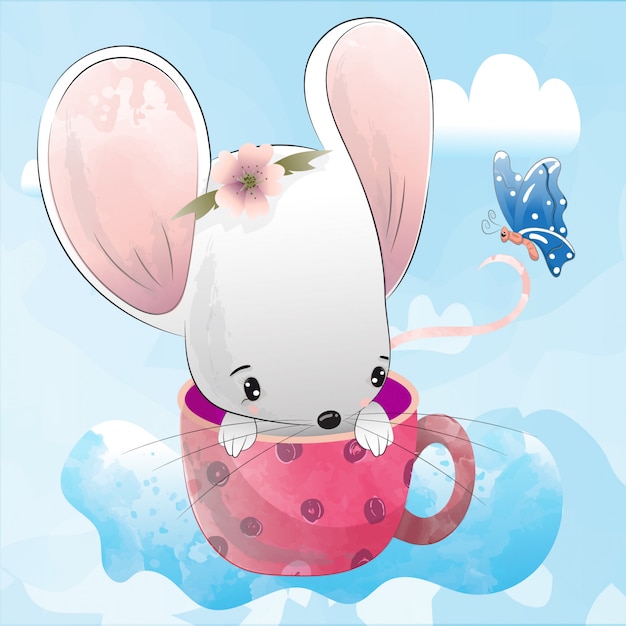 Vector cute mouse illustration