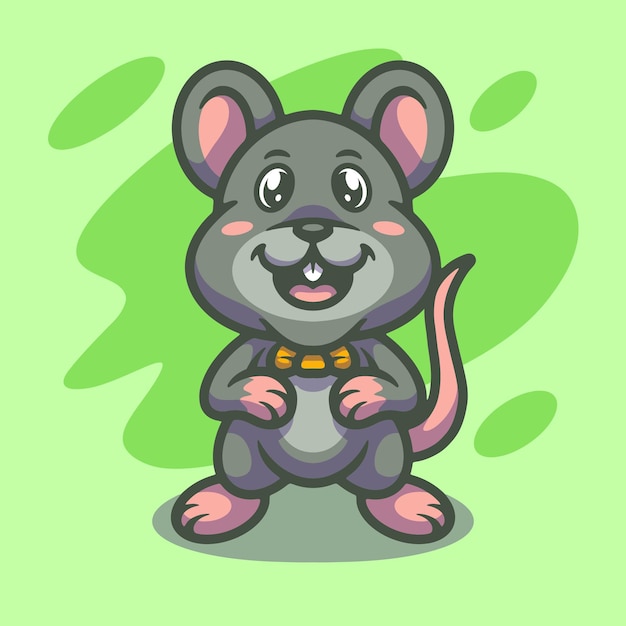 Vector cute mouse mascot illustration design