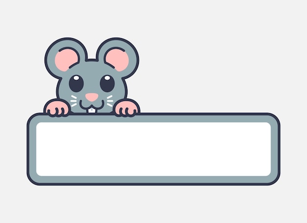 Vector cute mouse vector label