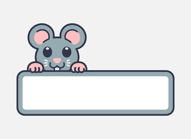 Cute Mouse Vector Label