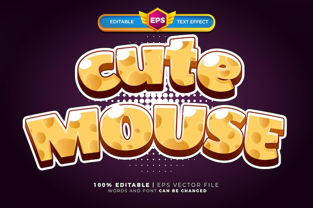 Simpatico cartone animato mouser avventura bold 3d editable text effect style