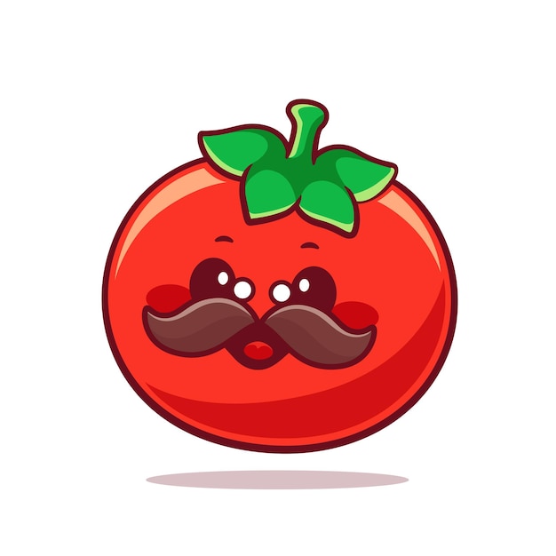 Cute mr tomato cartoon mascot logo