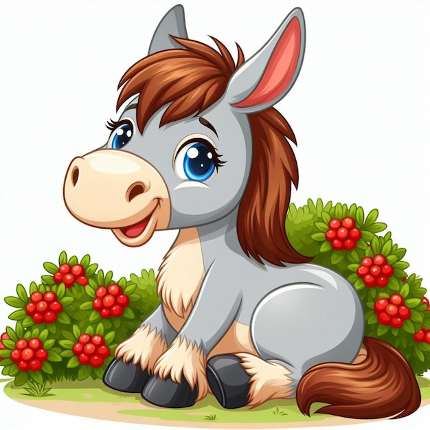 Вектор Иллюстрация мультфильма cute mule vector