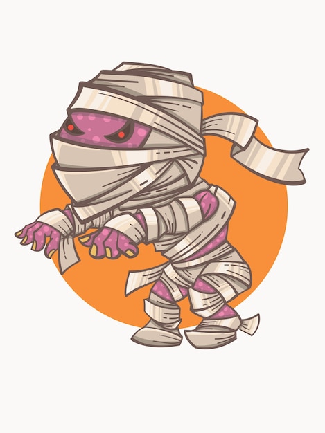 Vector cute mummy cartoon character